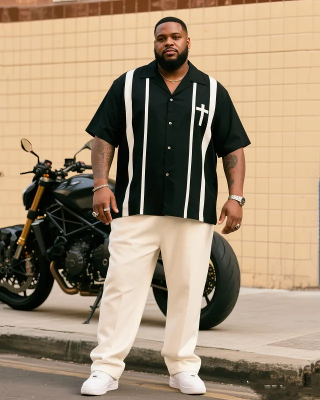 Big Boy Cross Faith Short Sleeve Shirt Trousers Suit sold by Biggmans