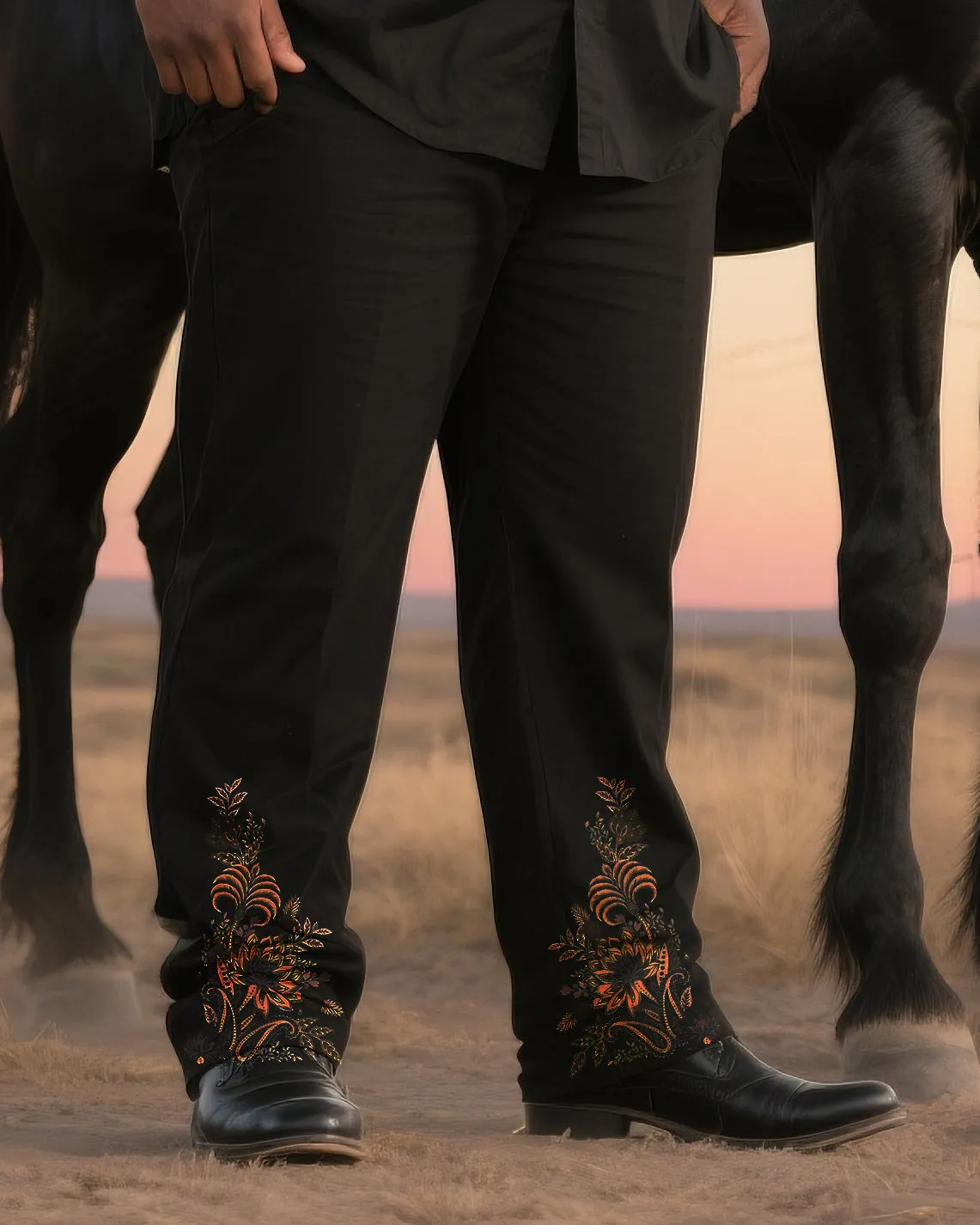 Big & Tall Men's Daily Leisure Western Style Art Flower-Short Sleeve Shirt Pants Suit sold by Biggmans product image thumbnail 3