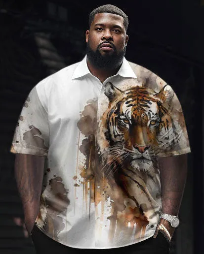 Men's Plus Size Ink Tiger Short Sleeve Shirt Set sold by Biggmans product image thumbnail 2
