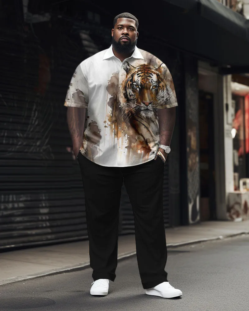 Men's Plus Size Ink Tiger Short Sleeve Shirt Set sold by Biggmans