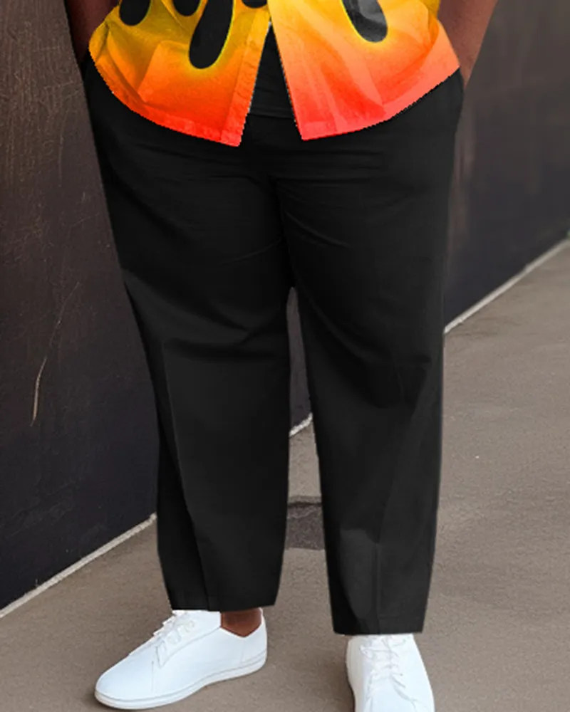 Men's Plus Size Black Flame Short Sleeve 2 Piece Walking Suit sold by Biggmans product image thumbnail 3