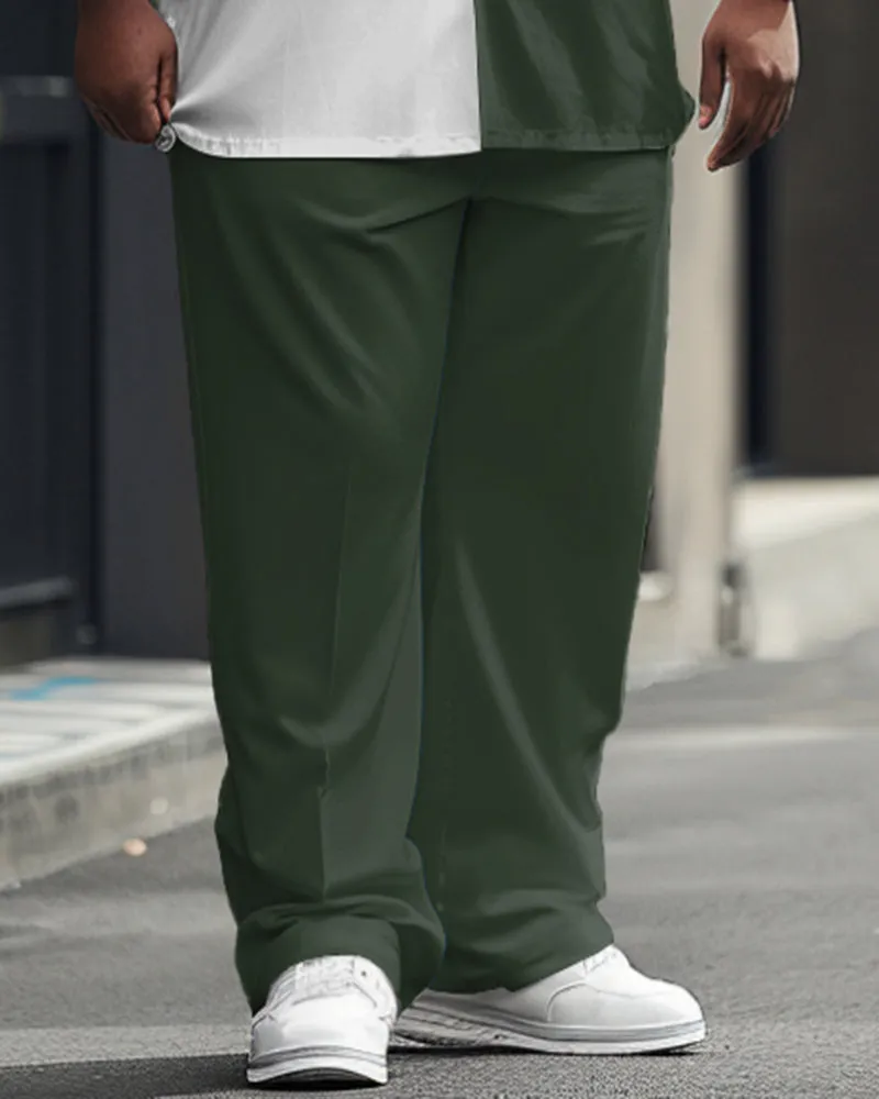 Men's Plus Size Business Simple Color Block Printed Short Sleeve Shirt Suit sold by Biggmans product image thumbnail 3