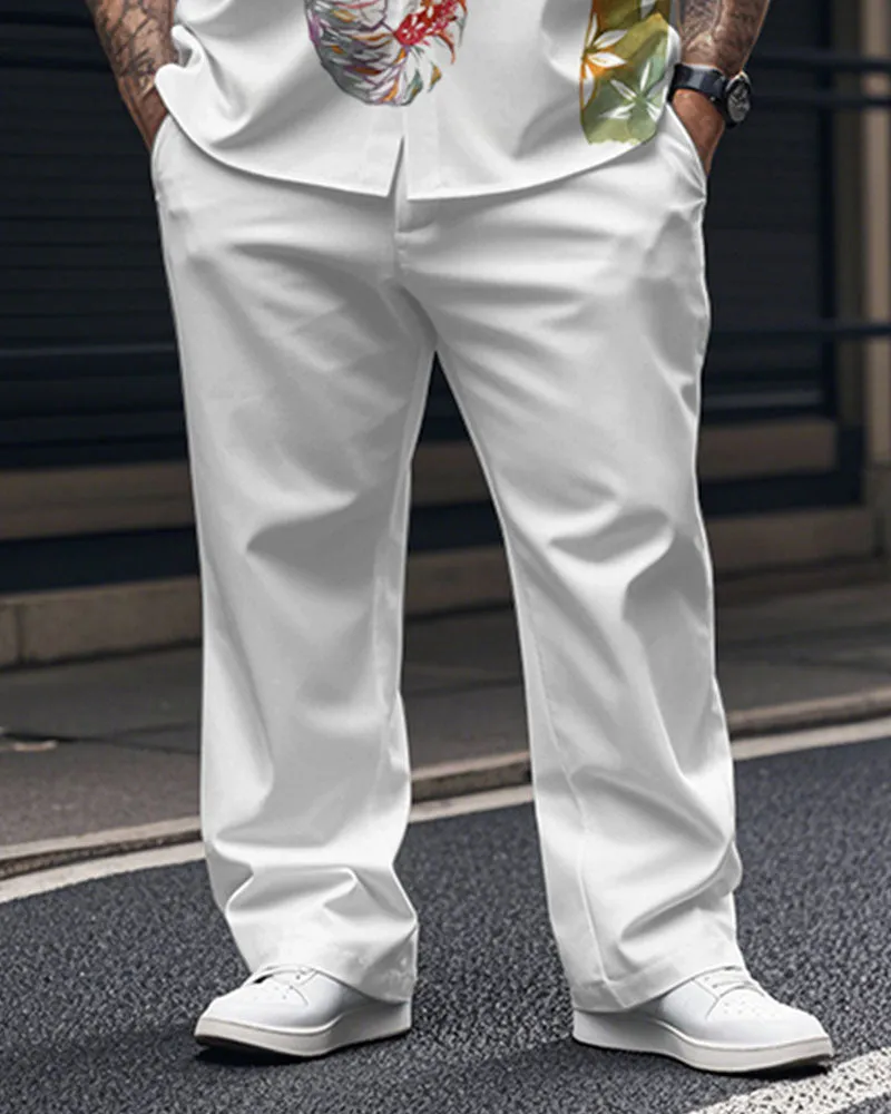 Men's Plus Size Casual Gradient Ink Elephant Print Short Sleeve Shirt Trousers Suit sold by Biggmans product image thumbnail 3