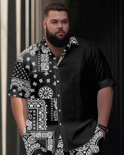 Men's Plus Size Business Simple Pellis Pattern Short Sleeve Shirt Suit sold by Biggmans product image thumbnail 2