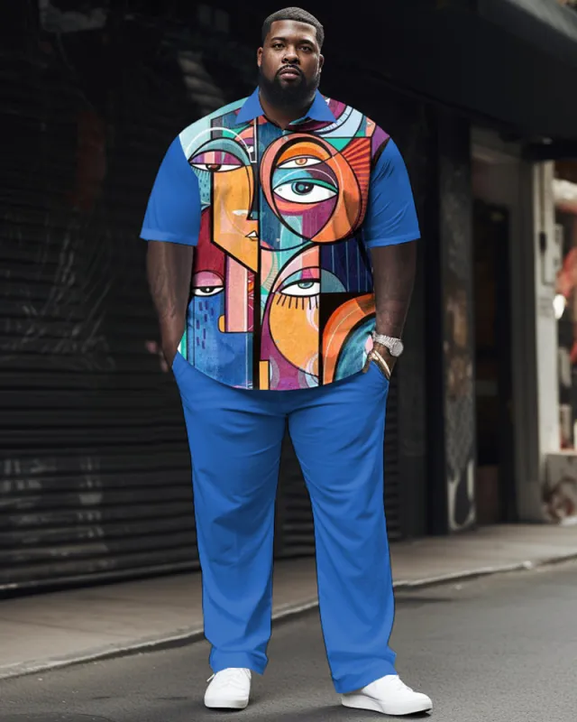 Personalized Puzzle Printed Large Men's Short Sleeved Shirt Set sold by Biggmans