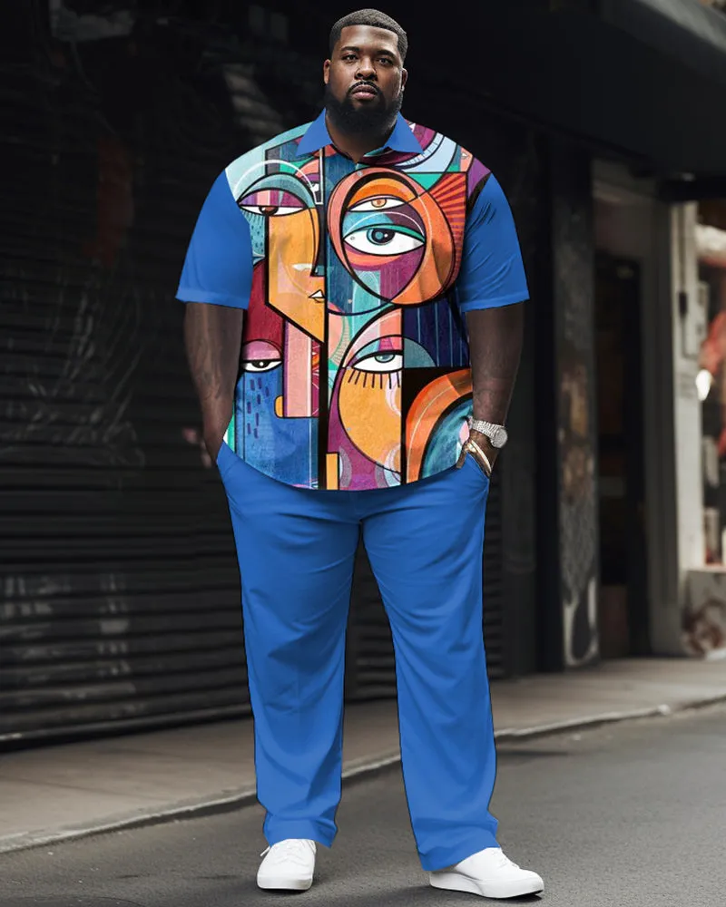 Personalized Puzzle Printed Large Men's Short Sleeved Shirt Set sold by Biggmans