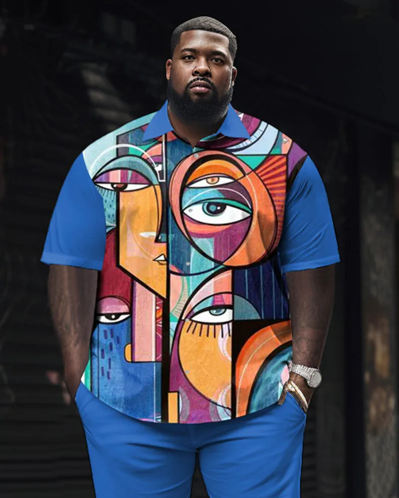 Personalized Puzzle Printed Large Men's Short Sleeved Shirt Set sold by Biggmans product image thumbnail 2