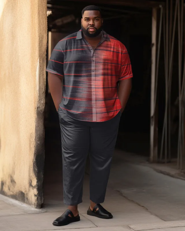 Men's Plus Size Striped Gradient Print Walking Suit sold by Biggmans