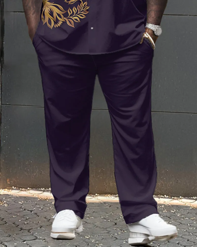 Floral Pattern Large Size Classic Print Men's Short Sleeve Trousers Set sold by Biggmans product image thumbnail 3