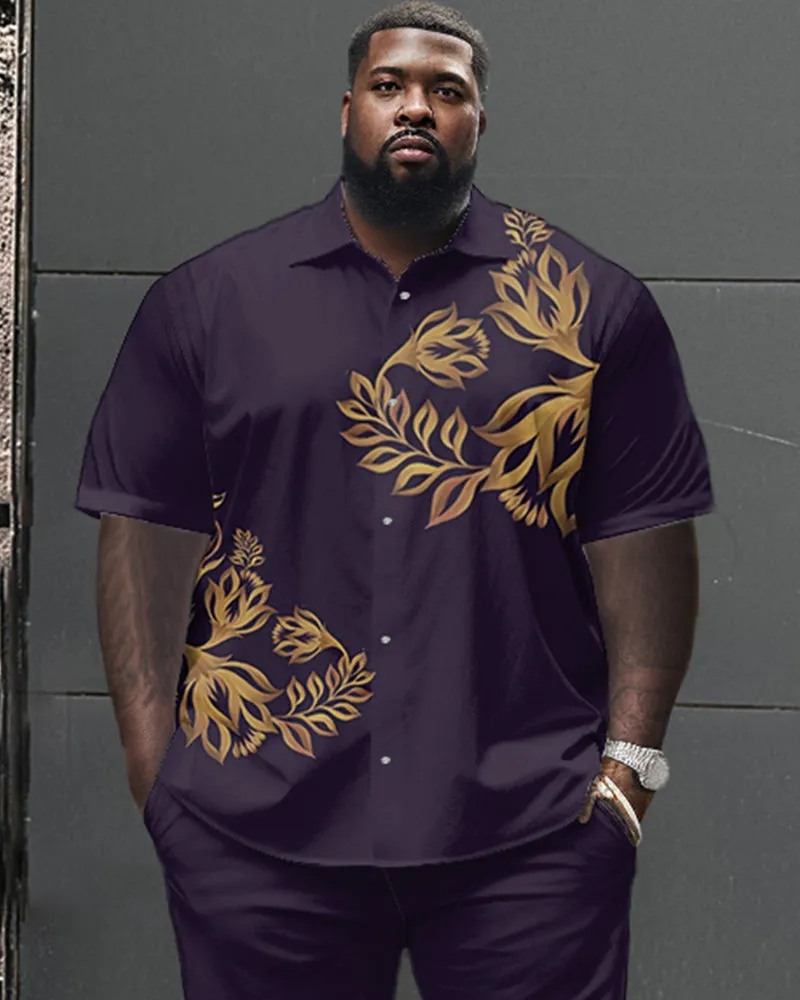 Floral Pattern Large Size Classic Print Men's Short Sleeve Trousers Set sold by Biggmans product image thumbnail 2