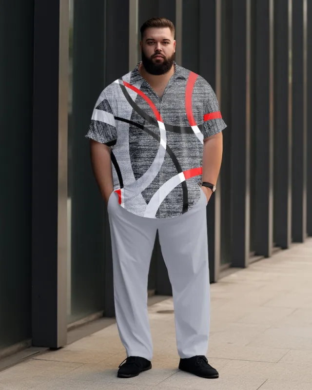 Plus Size Men's Aurora Abstract Circle Print Walking Set sold by Biggmans