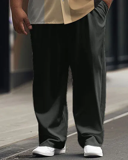 Men's Plus Size Business Simple Color Block Printed Short Sleeve Shirt Suit sold by Biggmans product image thumbnail 3