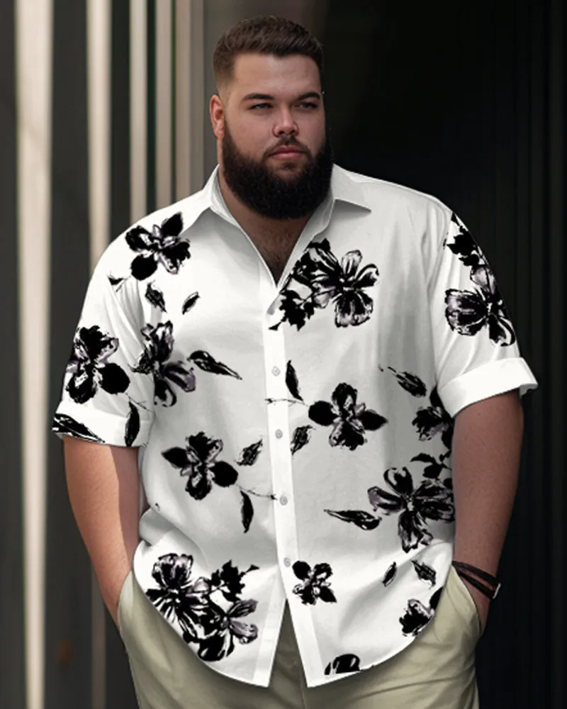 Men's Plus Size Flower Print Short Sleeve Shirt Suit sold by Biggmans product image thumbnail 2