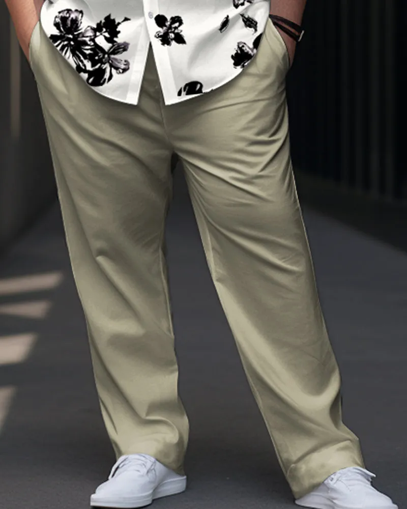 Men's Plus Size Flower Print Short Sleeve Shirt Suit sold by Biggmans product image thumbnail 3