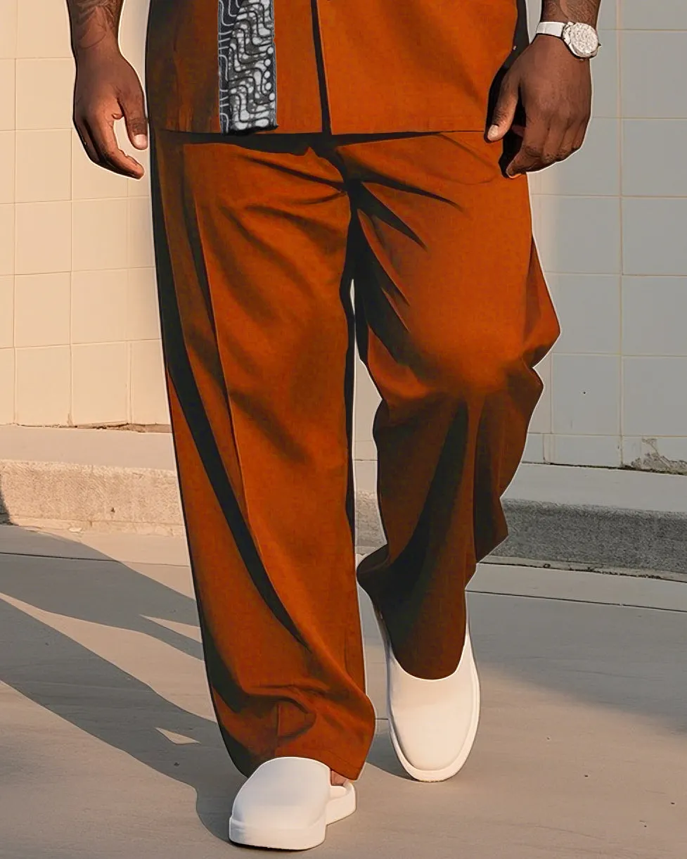 Big Boy Must-Have Fashion African Impression Totem Print Short Sleeve Shirt Trousers Suit sold by Biggmans product image thumbnail 3