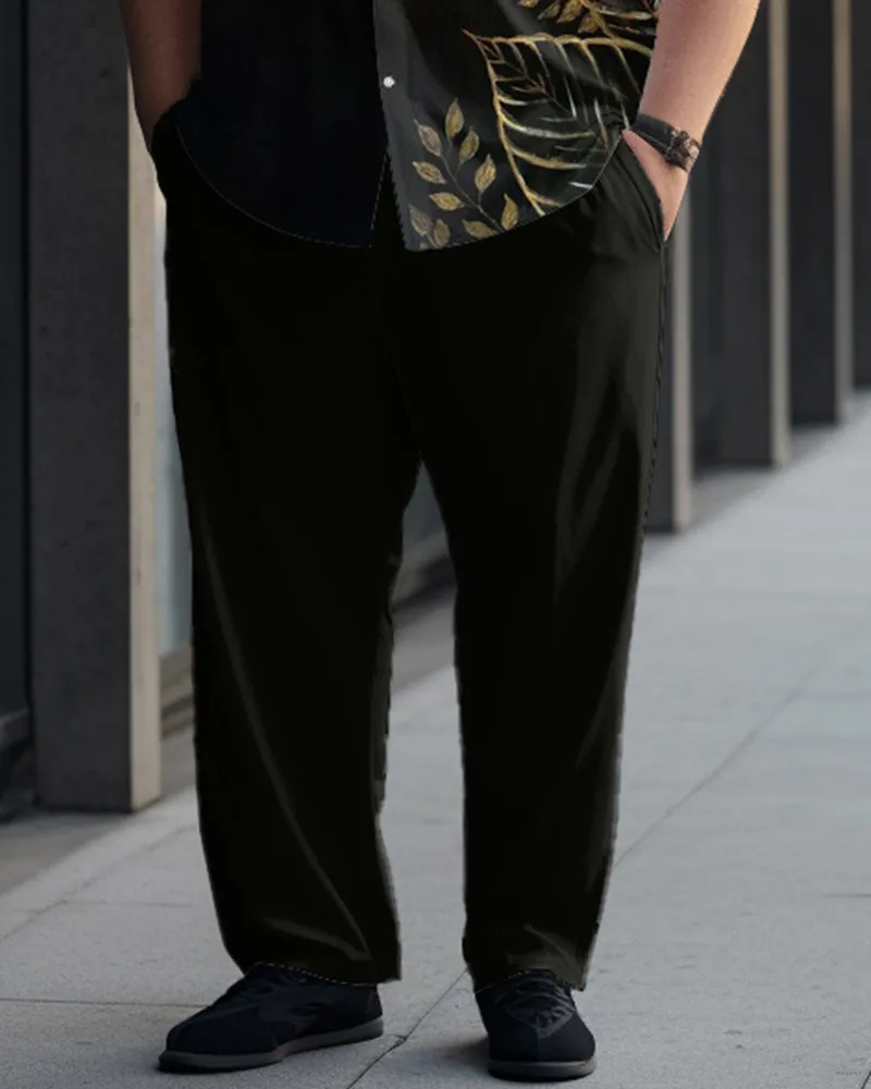 Gold Leaf Minimalist Printed Oversized Men's Short Sleeved Shirt Set sold by Biggmans product image thumbnail 3