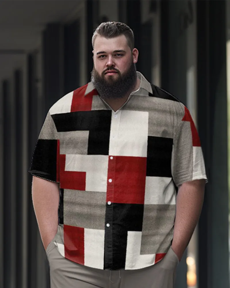 Plaid Square Plus Size Men's Abstract Print Walking Set sold by Biggmans product image thumbnail 2
