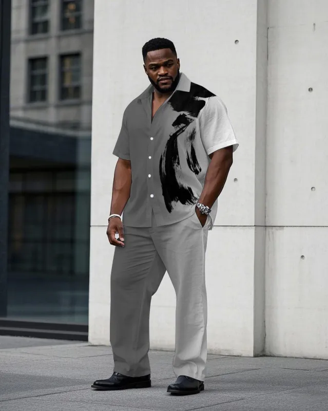 Gray & White Gradient Hand Brush Brush Art made by Biggmans