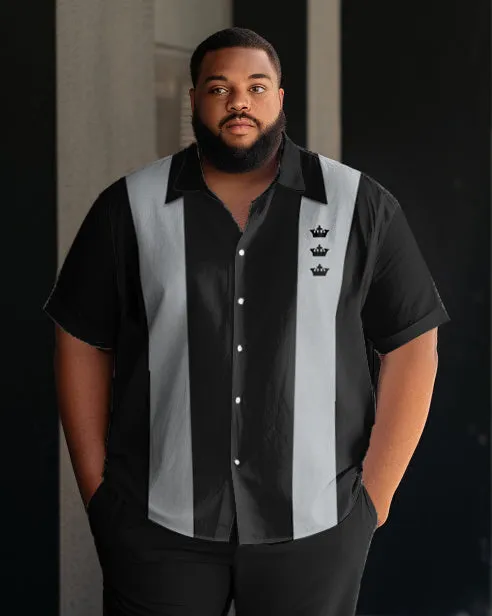 Men's Big & Tall Business Casual Sports Color Block Graphic Bowling Short Sleeve Shirt Pants Set sold by Biggmans product image thumbnail 2