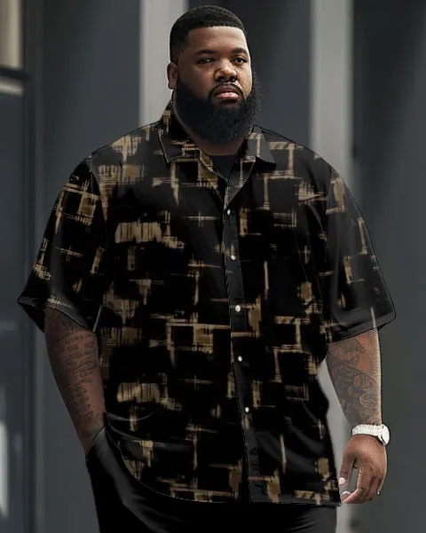 Men's Big & Tall Simple Geometric Print Short Sleeve Shirt Set sold by Biggmans product image thumbnail 2