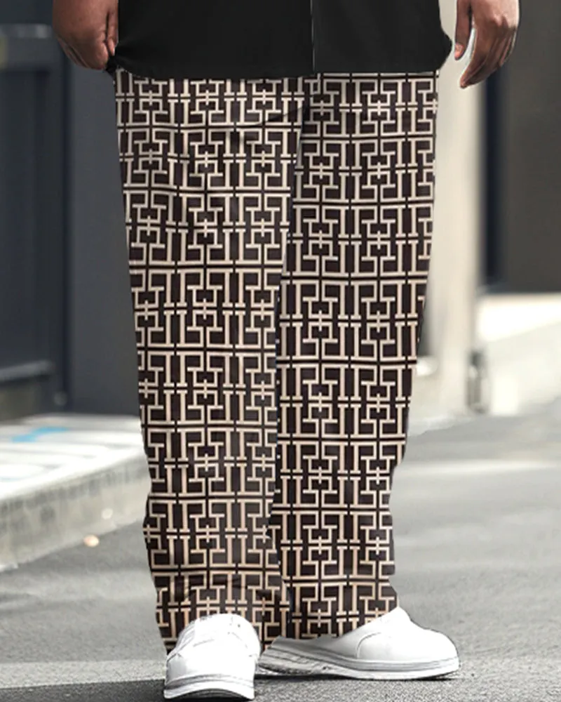 Men's Big & Tall Business Casual Geometric Print Short Sleeve Shirt Set sold by Biggmans product image thumbnail 3