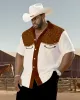 Big & Tall Men's Western Style Color Matching Casual Retro Texture Printing-short Sleeve Shirt Pants Suit sold by Biggmans