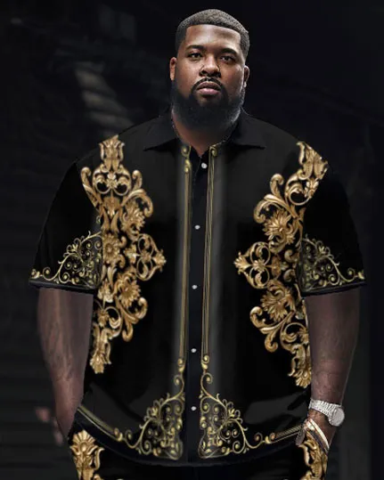 Men's Big and Tall Retro Classic Pattern Short Sleeve Shirt Set sold by Biggmans product image thumbnail 2