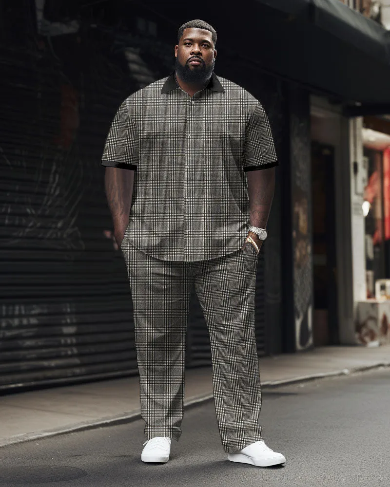 Men's Big & Tall Business Classic Plaid Short Sleeve Shirt Set sold by Biggmans