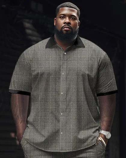 Men's Big & Tall Business Classic Plaid Short Sleeve Shirt Set sold by Biggmans product image thumbnail 2