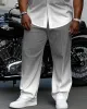 Men's Plus Size Business Gray Gradient Short Sleeve Shirt Trousers Suit sold by Biggmans