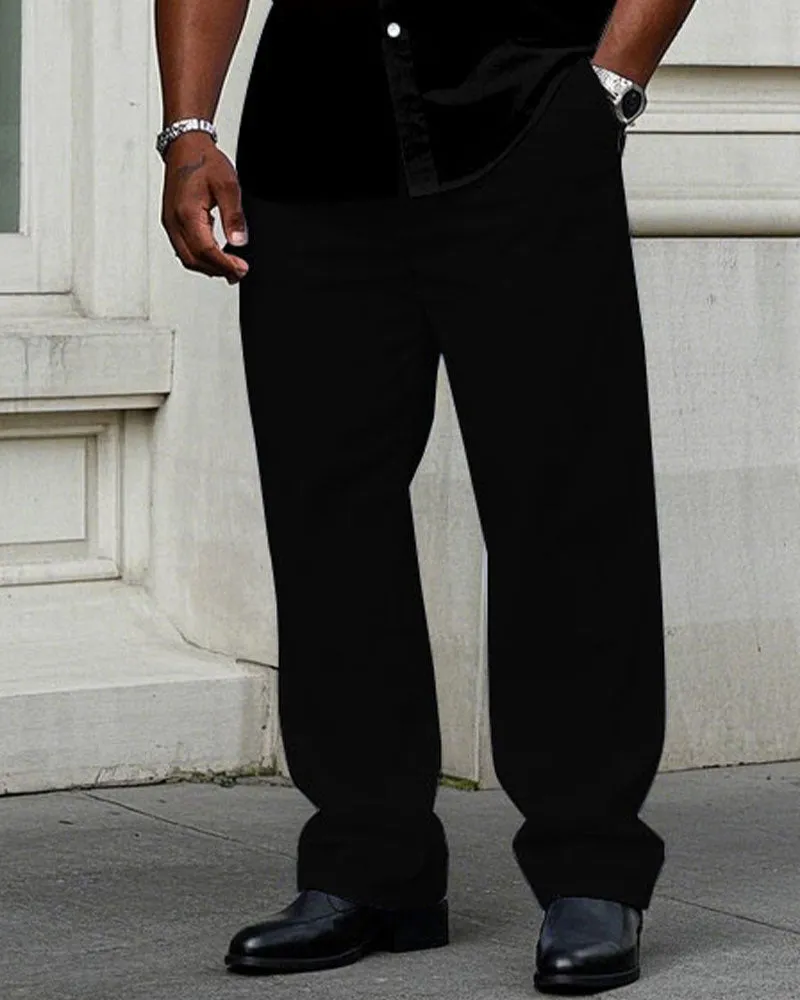 Men's Plus Size Black & Yellow Gradient Short Sleeve Shirt Trousers Suit sold by Biggmans product image thumbnail 3