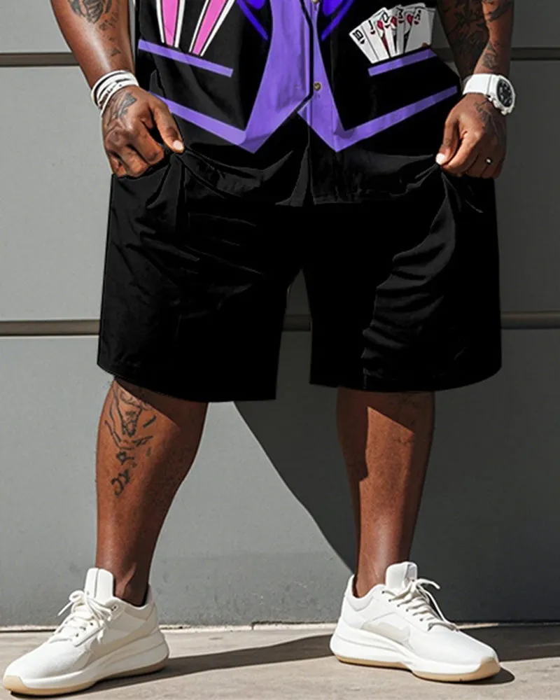 Men's Plus Size Street Fashion Purple Bunny Suit Cosplay Printed Shirt Shorts Suit sold by Biggmans product image thumbnail 3
