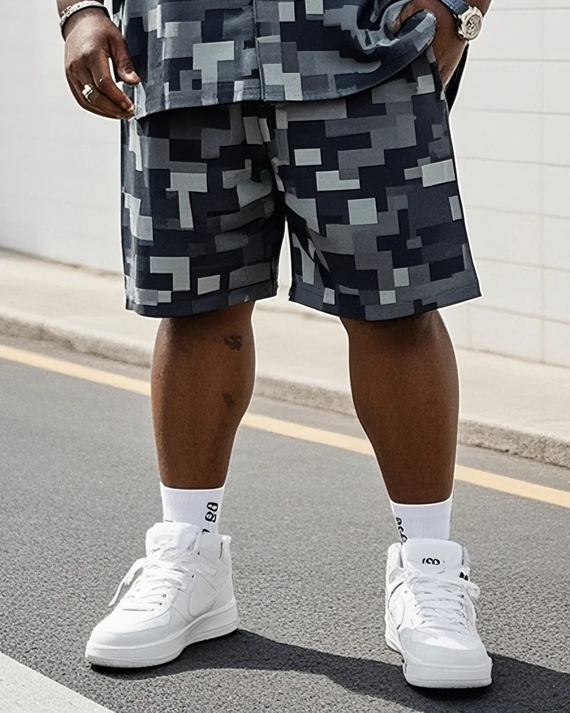 Big Men's Outdoor Mountain Climbing Activities Pair Style Camouflage Short Sleeve Shirt Shorts Suit sold by Biggmans product image thumbnail 3