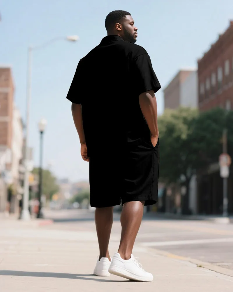 Men's Plus Size Juneteenth Blessing Letter Print Shirt Shorts Suit sold by Biggmans product image thumbnail 4