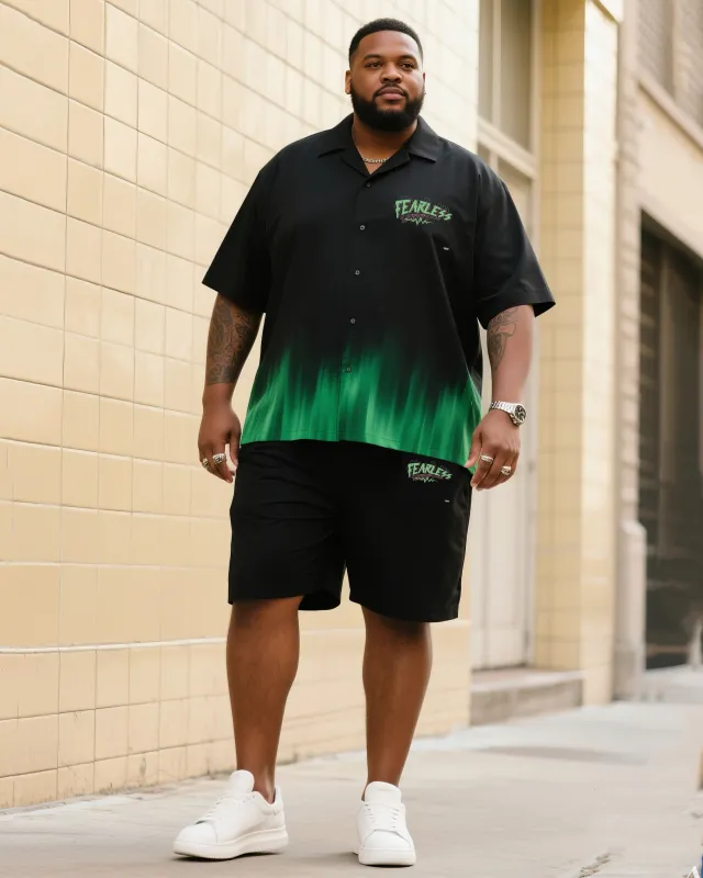 Big Man's Aurora Gradient Microstandard Short Sleeve Shirt Shorts Suit sold by Biggmans