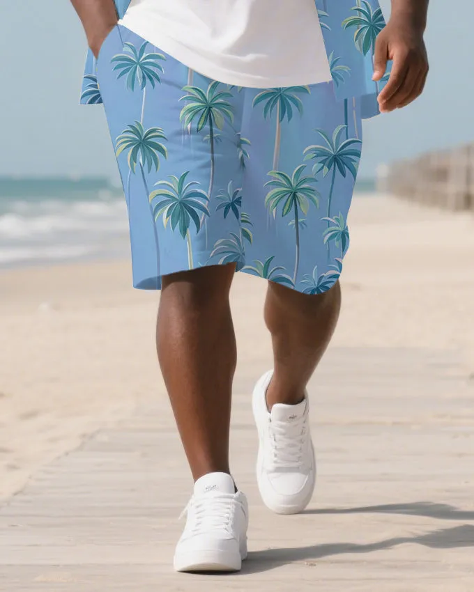 Big Men's Natural Theme Coconut Trees Hawaiian Style Short Sleeve Shirt Shorts 2-Piece Suit sold by Biggmans product image thumbnail 3