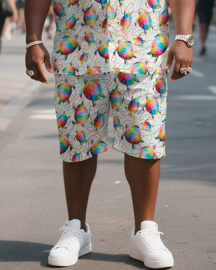 Big & Tall Men's Hawaiian Sea Turtle Stripes Shirt Shorts Suit sold by Biggmans product image thumbnail 3