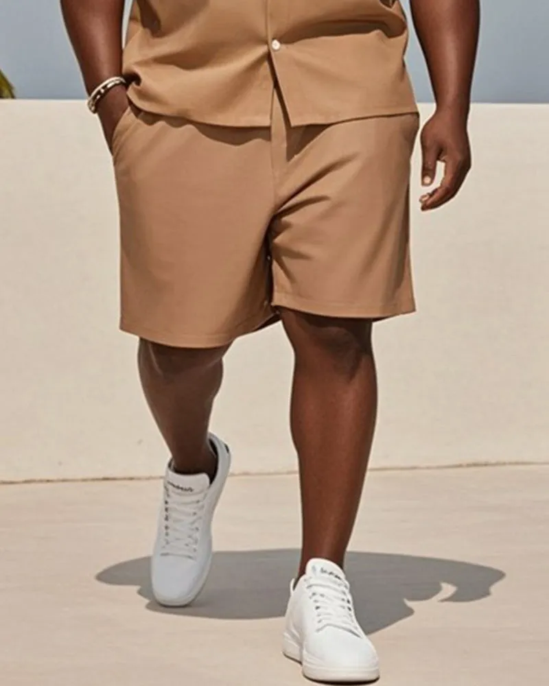 Big & Tall Men's Hawaiian Vacation Brown Gradient Coconut Tree Print Shirt Shorts Suit sold by Biggmans product image thumbnail 3