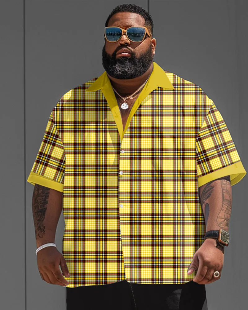 Men's Plus Size Classic Plaid Short Sleeve Shirt Shorts Suit sold by Biggmans product image thumbnail 2