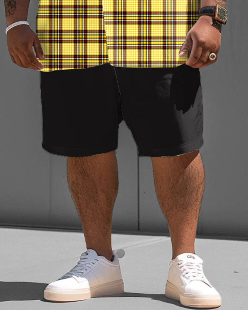 Men's Plus Size Classic Plaid Short Sleeve Shirt Shorts Suit sold by Biggmans product image thumbnail 3
