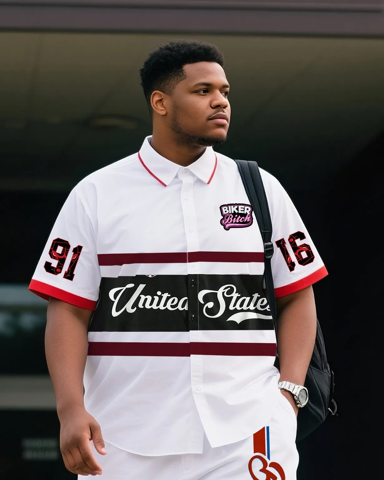 Big & Tall Men's Daily Leisure. Original Design Academy Style. Printed Short Sleeve Shirt Shorts Suit sold by Biggmans product image thumbnail 2