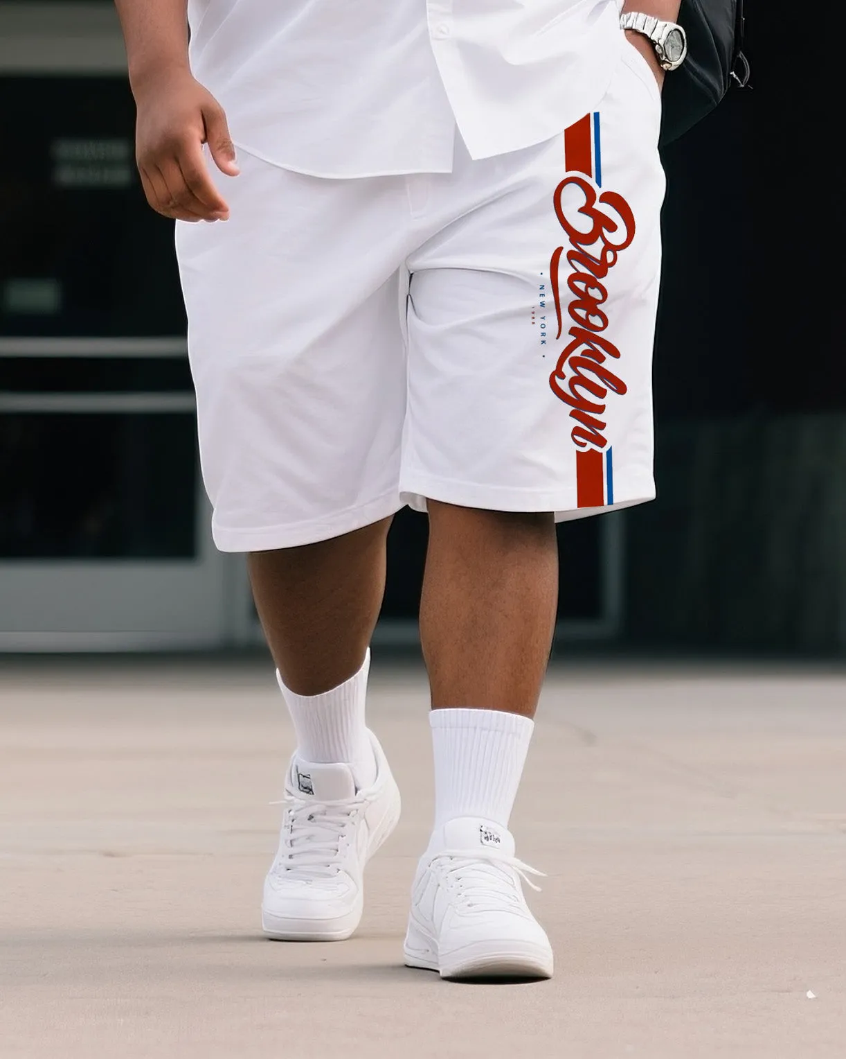 Big & Tall Men's Daily Leisure. Original Design Academy Style. Printed Short Sleeve Shirt Shorts Suit sold by Biggmans product image thumbnail 3