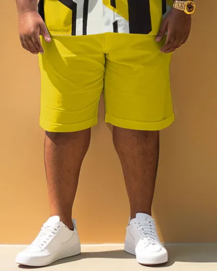 Men's Large Size Simple Geometric Pattern Contrast Short Sleeve Shirt Shorts Suit sold by Biggmans product image thumbnail 3