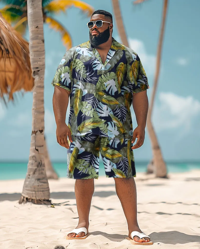 Men's Plus Size Hawaiian Floral Print Shirt Shorts Suit sold by Biggmans