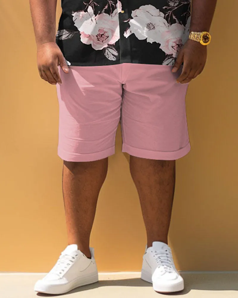 Men's Plus Size Casual Simple Floral Print Short Sleeve Shirt Shorts Suit sold by Biggmans product image thumbnail 4