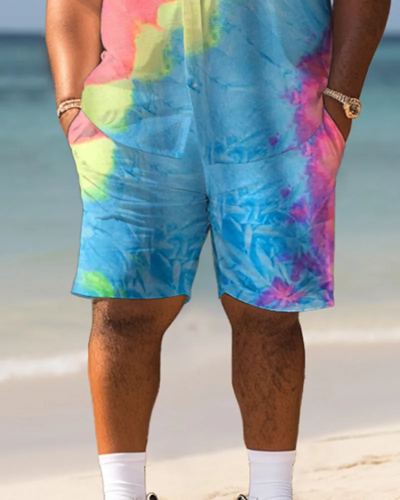 Men's Plus Size Hawaiian Colorful Print Shirt Shorts Suit sold by Biggmans product image thumbnail 3