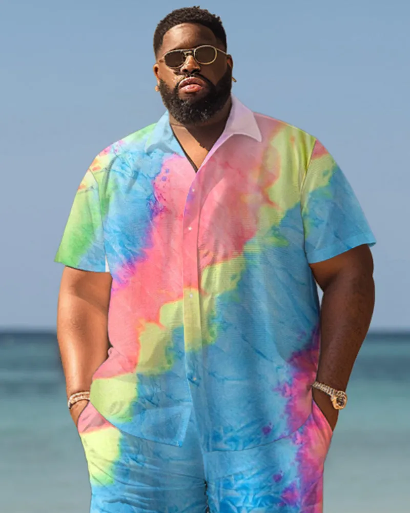 Men's Plus Size Hawaiian Colorful Print Shirt Shorts Suit sold by Biggmans product image thumbnail 2