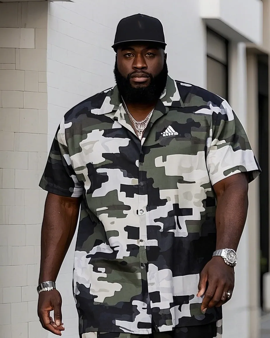 Big Men's Outdoor Camouflage Short Sleeve Shirt Shorts Suit sold by Biggmans product image thumbnail 2