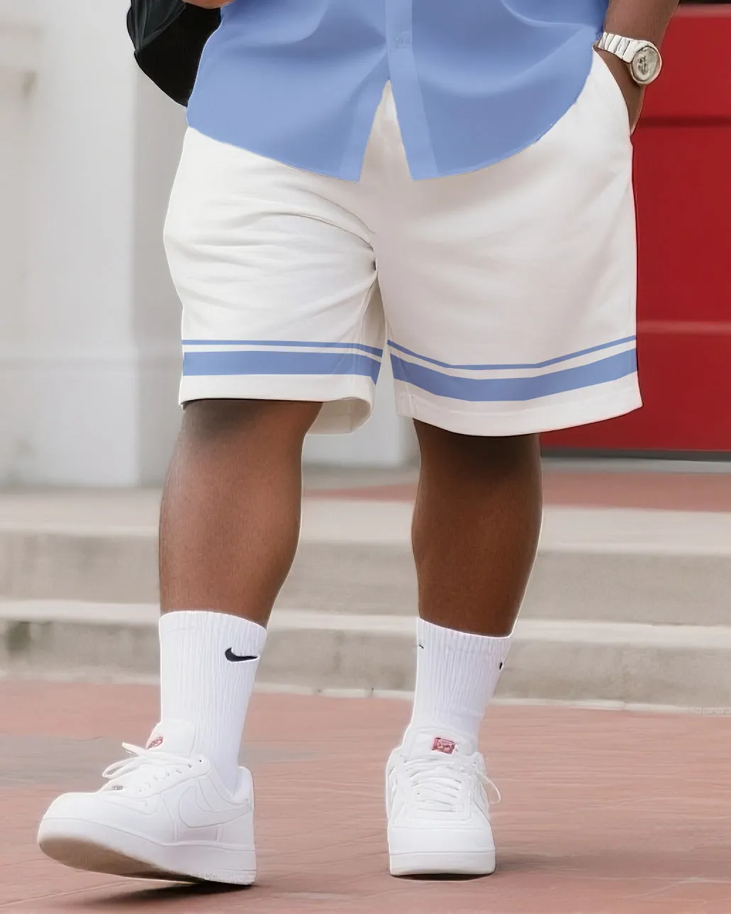 Big & Tall Men's Daily Leisure. Original Design Academy Style Magic Stitching. Printed Short Sleeve Shirt Shorts Suit sold by Biggmans product image thumbnail 3