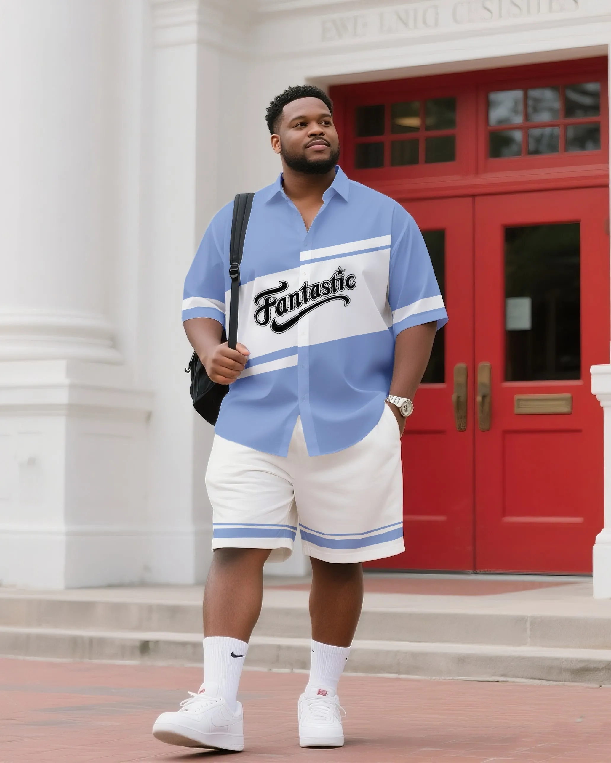 Big & Tall Men's Daily Leisure. Original Design Academy Style Magic Stitching. Printed Short Sleeve Shirt Shorts Suit sold by Biggmans